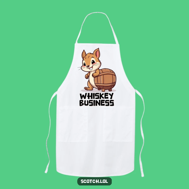 Funny Squirrel Whiskey Barrel Apron: Kitchen Humor, Perfect Chef's Gift