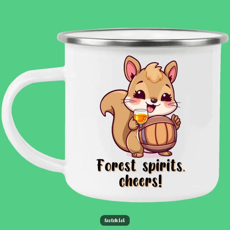 Funny Squirrel Toasting Camping Mug: Durable Woodland Drinkware, Perfect Humorous Gift!
