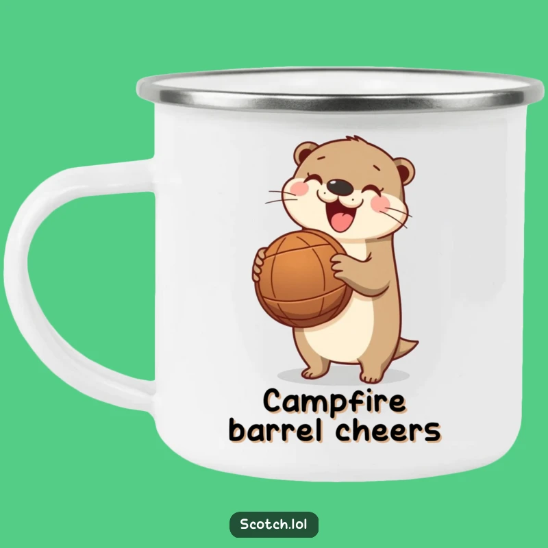 Funny Otter Barrel Camping Mug - Outdoor River Humor Gift