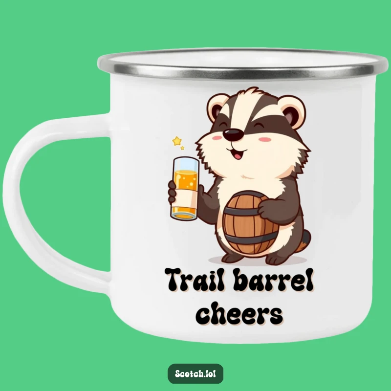Funny Badger Whisky Camping Mug - Rugged Cheers for Outdoor Fun