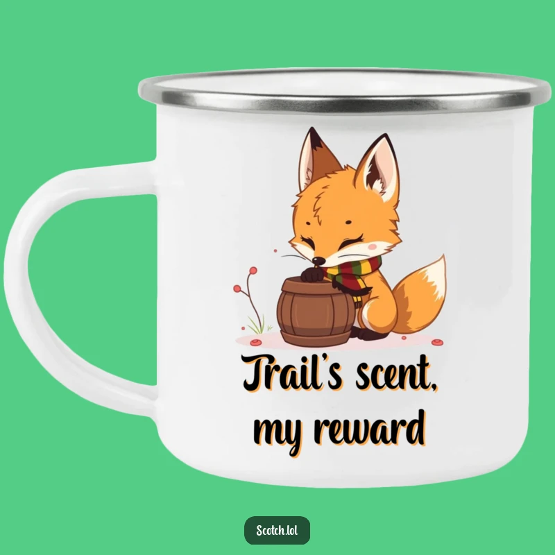 Funny Fox Cub Scarf Camping Mug - Outdoor Woodland Humor Gift