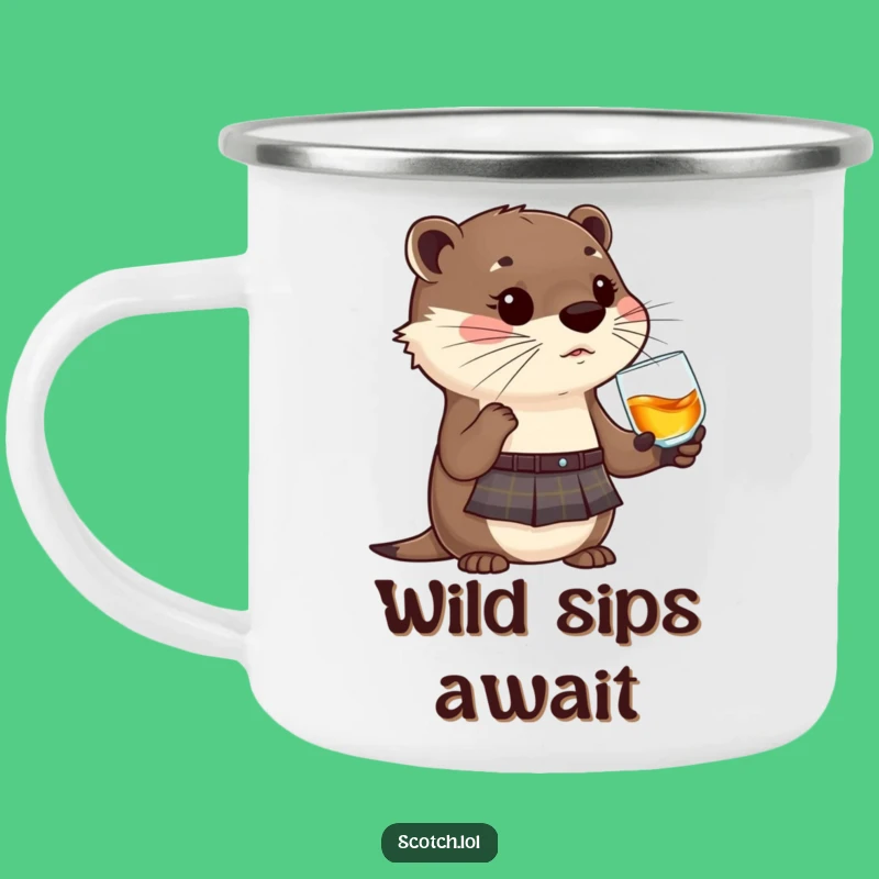 Funny Otter Kilt Whisky Camping Mug - Rugged Highland Drinkware