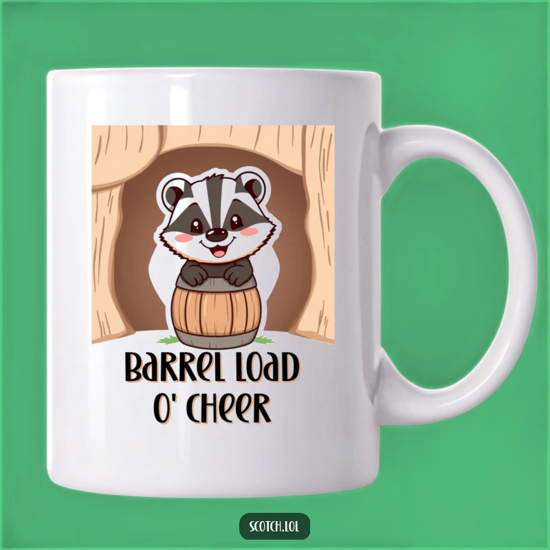 Funny Badger Barrel Mug: The Perfect Cheerful Grin Gift for Badger Lovers