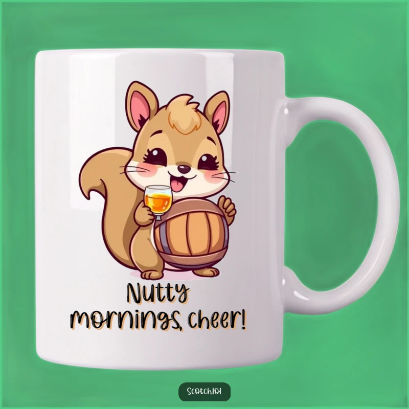 Funny Squirrel Toasting Mug: Nutty Celebration, Perfect Humorous Gift!