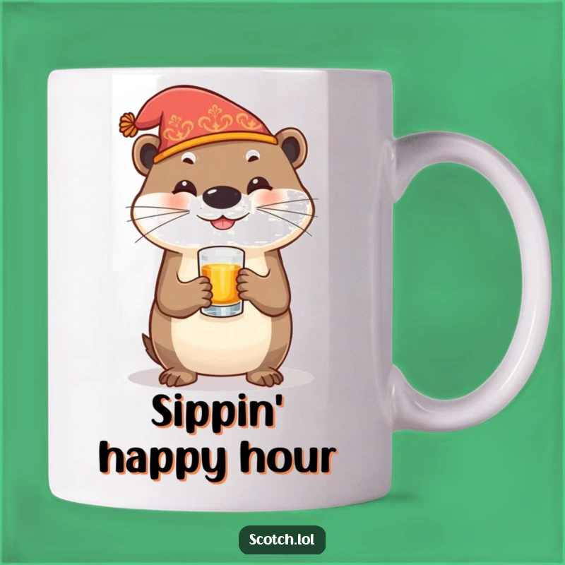 Funny Otter Whiskey Mug: Festive Character, Perfect Humorous Celebration Gift!