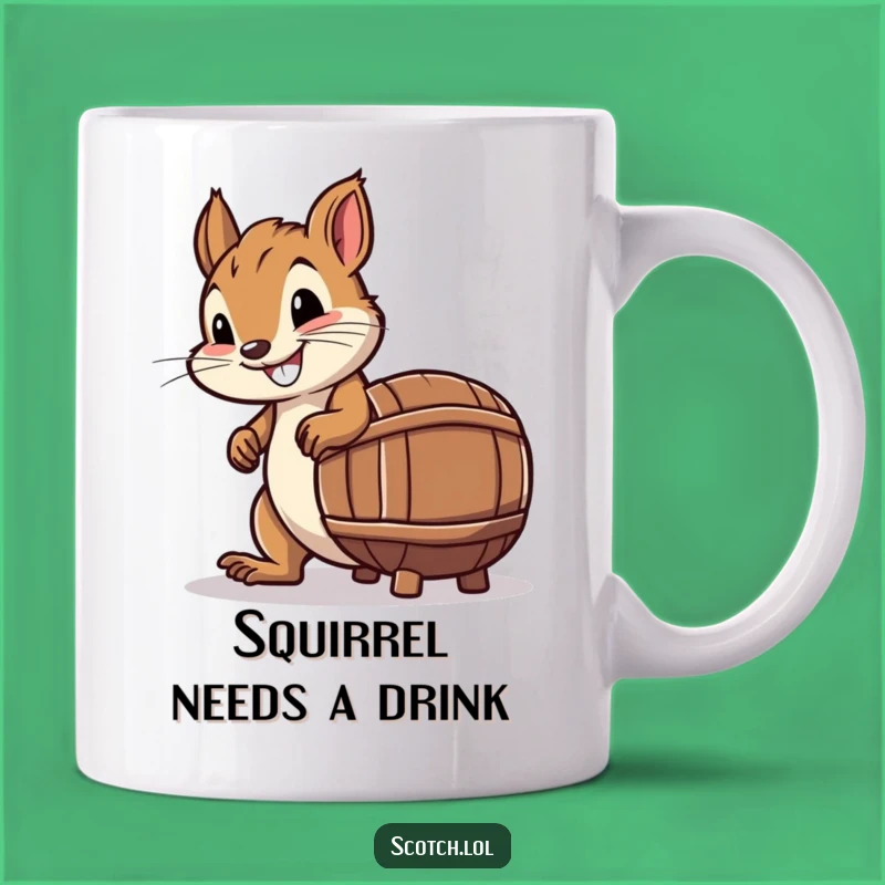 Funny Squirrel Barrel Mug: Hilarious Whiskey Bottle Design, Perfect Gift for Drinkers