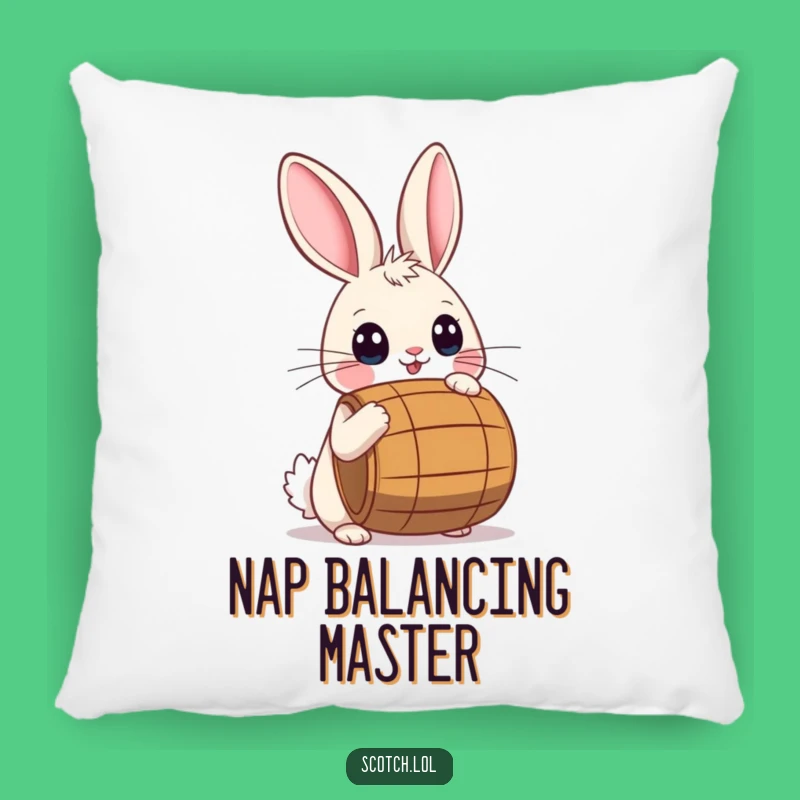 Funny Rabbit Barrel Pillow: Cozy Balance, Perfect Cuddly Gift