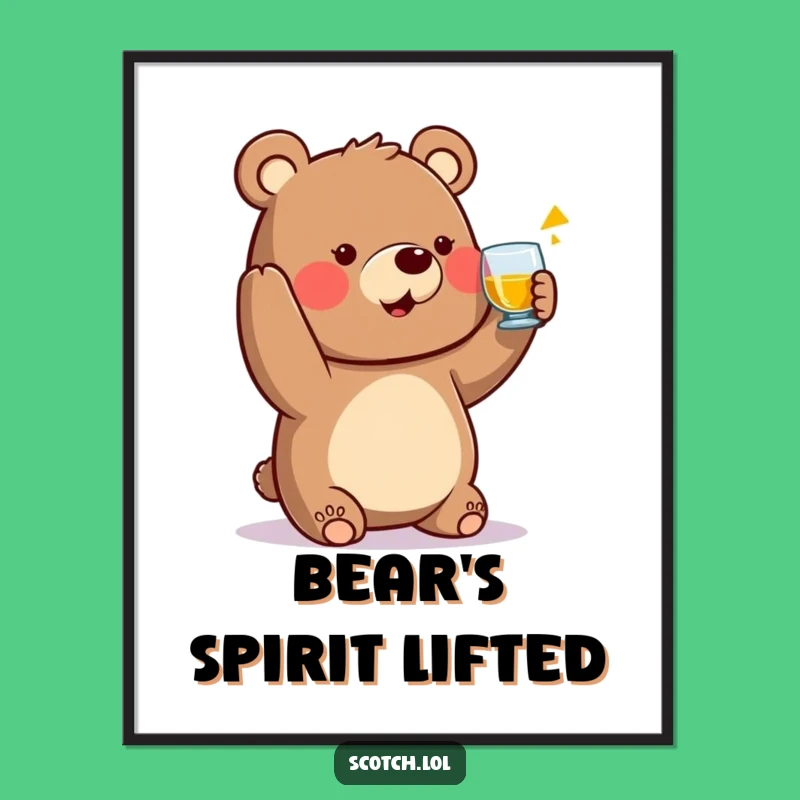 Funny Bear Toast Digital Art - Printable Friendly Art