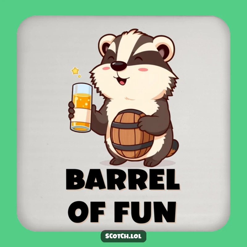 Funny Badger Whisky Coaster - Cheerful Drink Protector