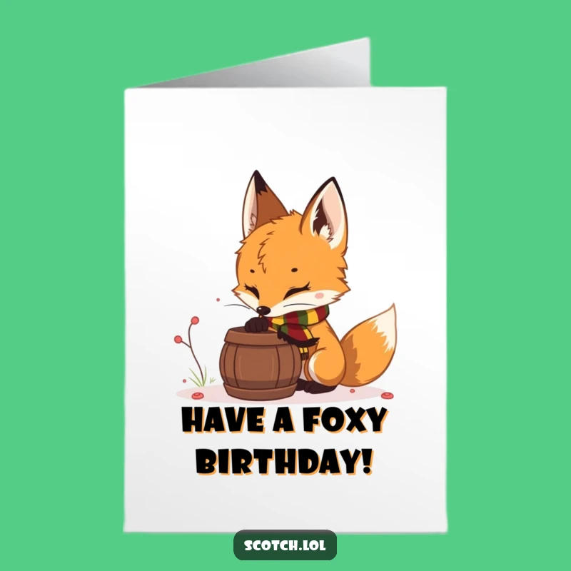 Free Printable Birthday Card: Curious Fox Cub for a Sniff-tastic Downloadable Gift
