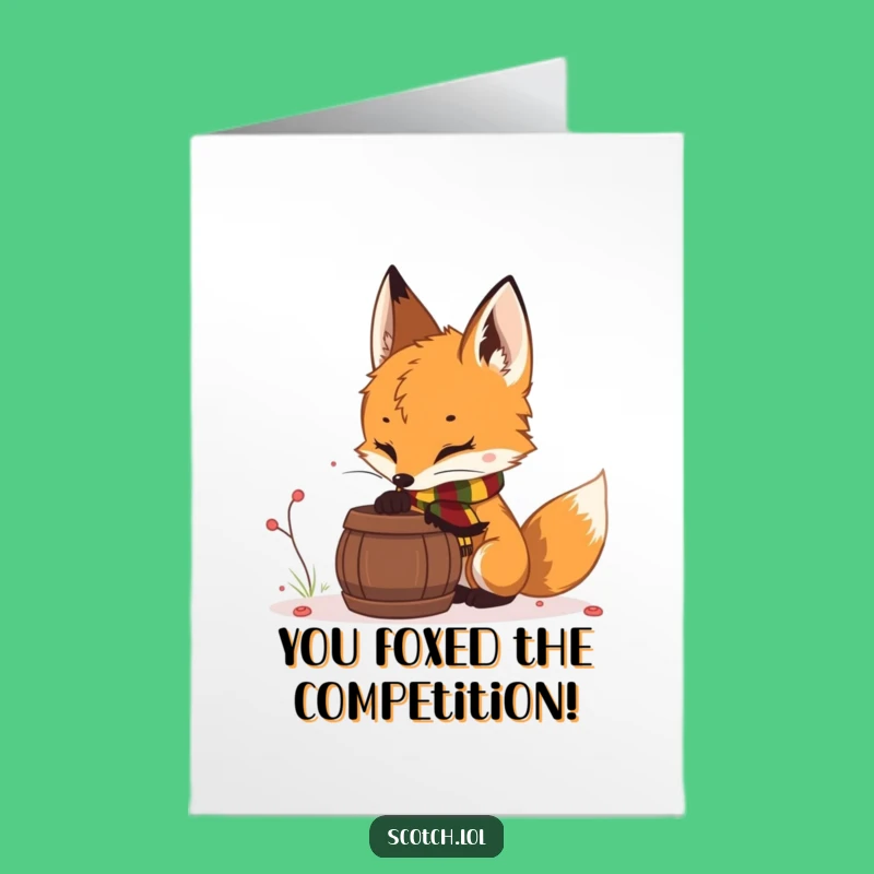Free Printable Congrats Card: Curious Fox Cub for a Smart Downloadable Gift