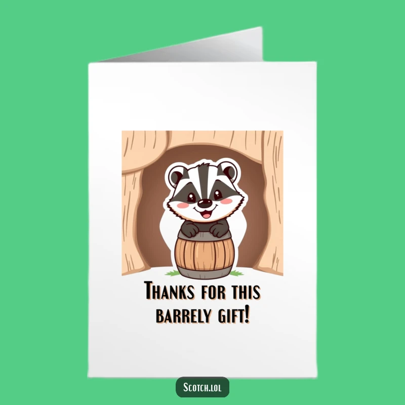 Free Printable Thank You Card: Grateful Badger Barrel Note for Downloadable Appreciation