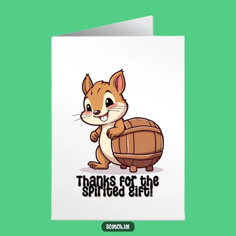 Free Printable Thank You Card: Squirrel's Barrel Roll for Downloadable Gratitude