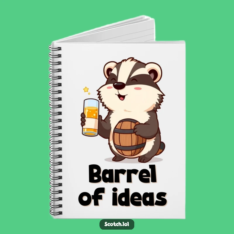 Funny Badger Whisky Notebook - Cheerful Journal for Your Ideas