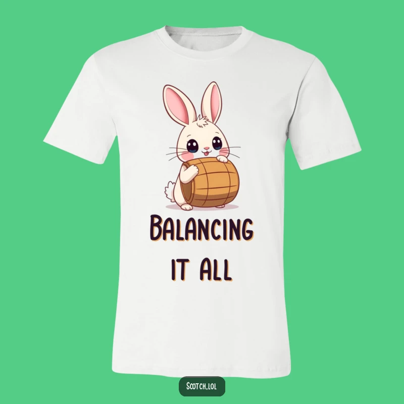 Funny Rabbit Barrel T-Shirt: Wide Eyes, Big Laughs Tee, Unique Gift Idea