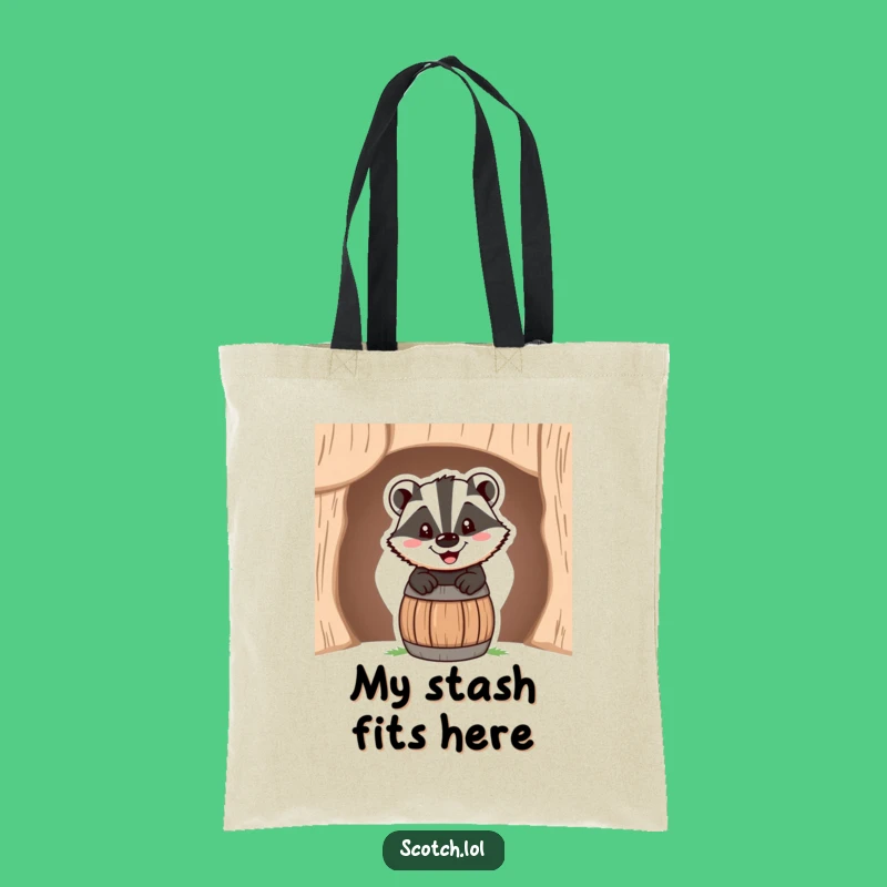 Funny Badger Barrel Tote Bag: Cheerful Grin Eco-Bag, Perfect Practical Gift