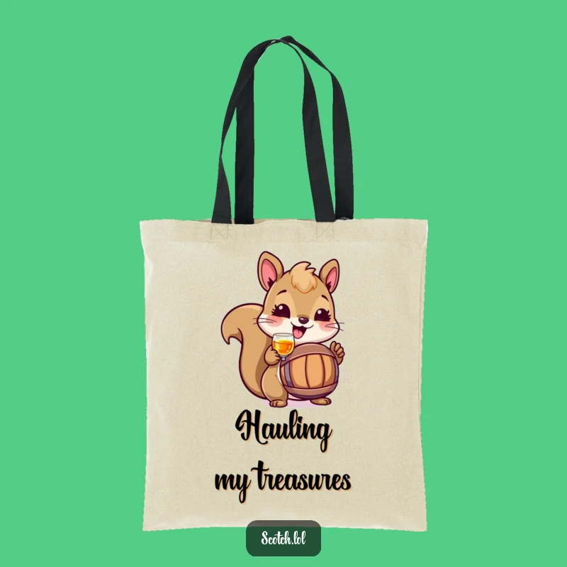 Funny Squirrel Toasting Tote Bag: Woodland Accessory, Perfect Humorous Gift!