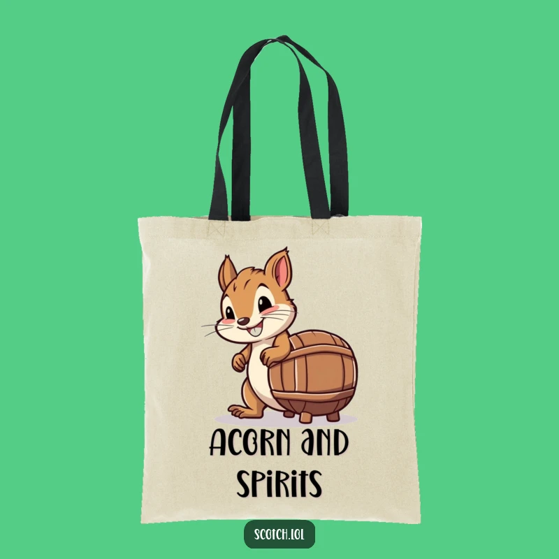 Funny Squirrel Whiskey Barrel Tote Bag: Carry Your Laughs, Practical Gift